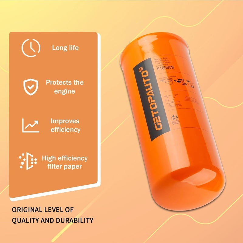 GETOPAUTO P165659 Hydraulic Filter Compatible with Donaldson P165659 for Hydraulic Filter for Ford New Holland Loader 555D 655D For Tractor 8670 8770 8870 8970 P16-5659 - Image 3